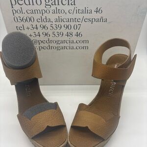 Pedro Garcia Women's Bianca Wedge Heel Sandals, Tan Cervo, EU40 US10